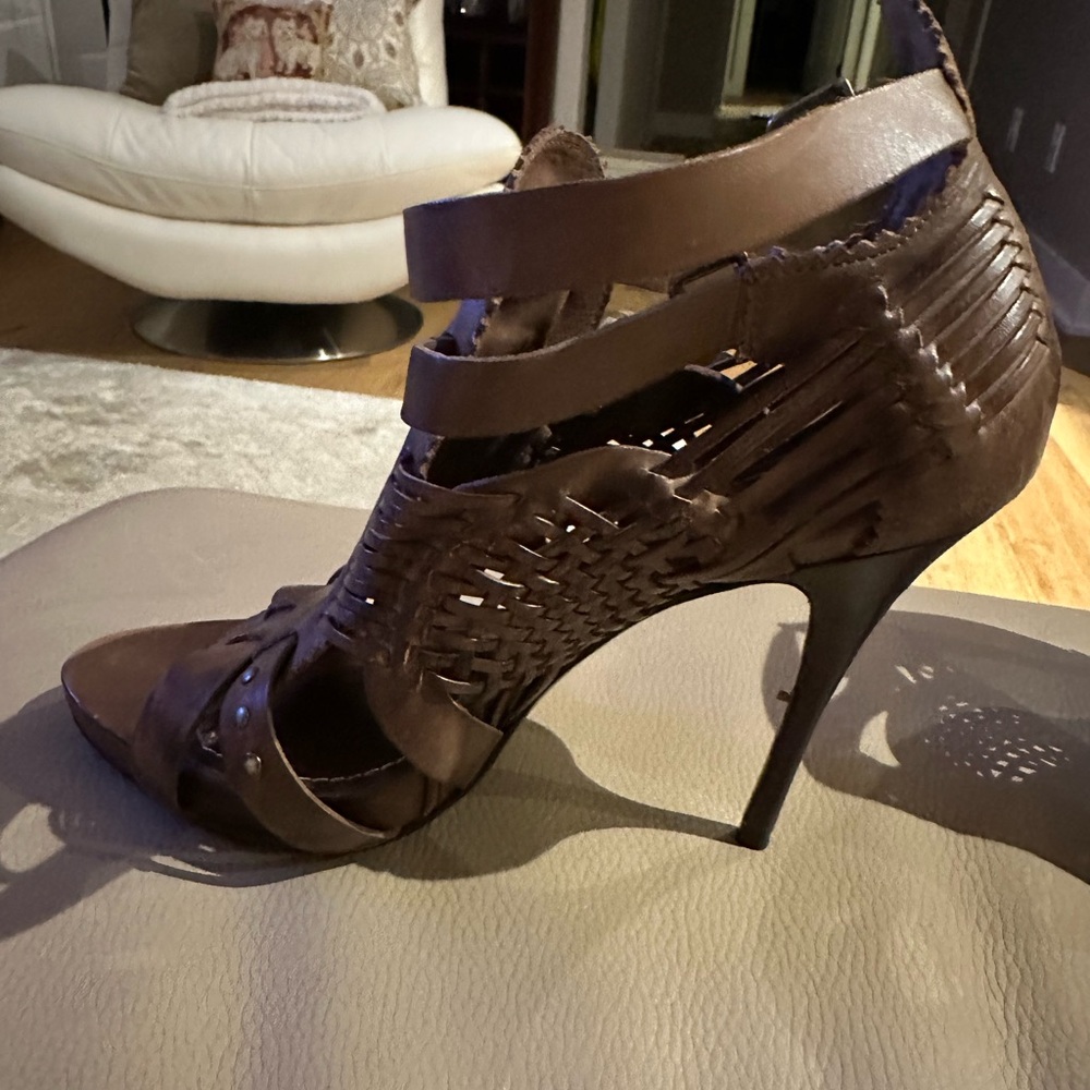 All Saints Brown Strappy Women's Sandals - Picture 2 of 4